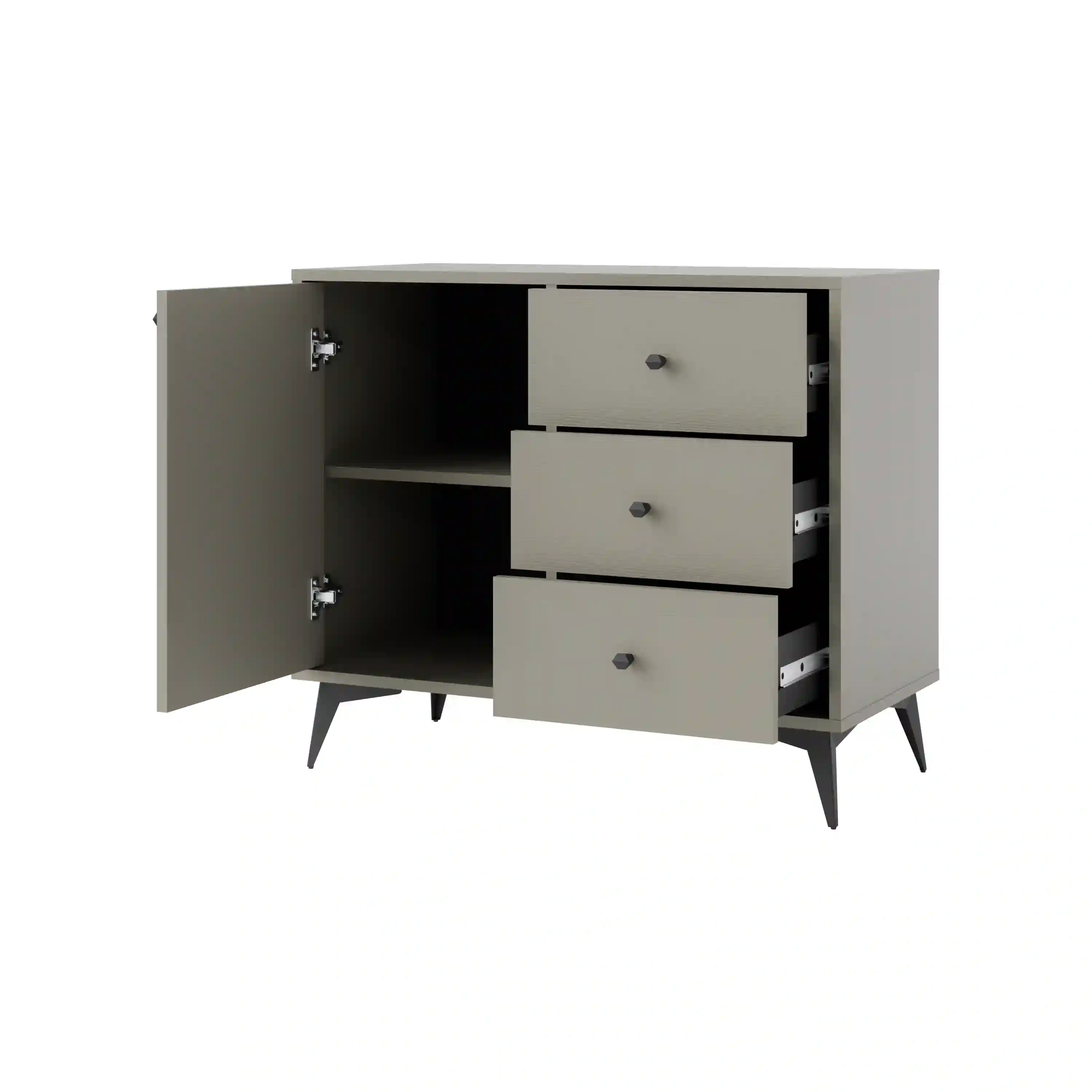 Komoda Sakai 1F3S T814 Eukalyptus Čierna