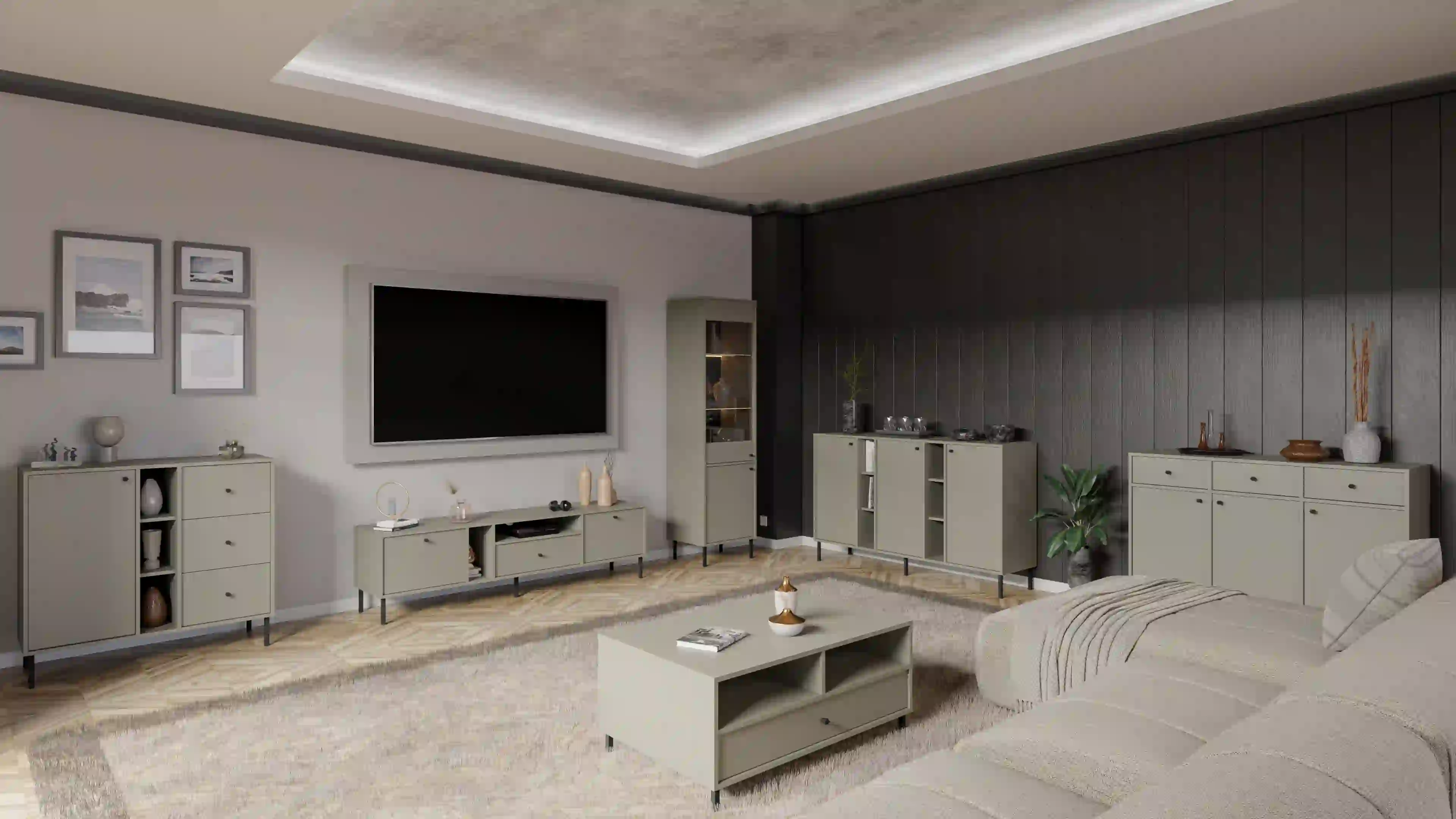 Komoda trzydrzwiowa do salonu Sakai 3F T823 Eukaliptus