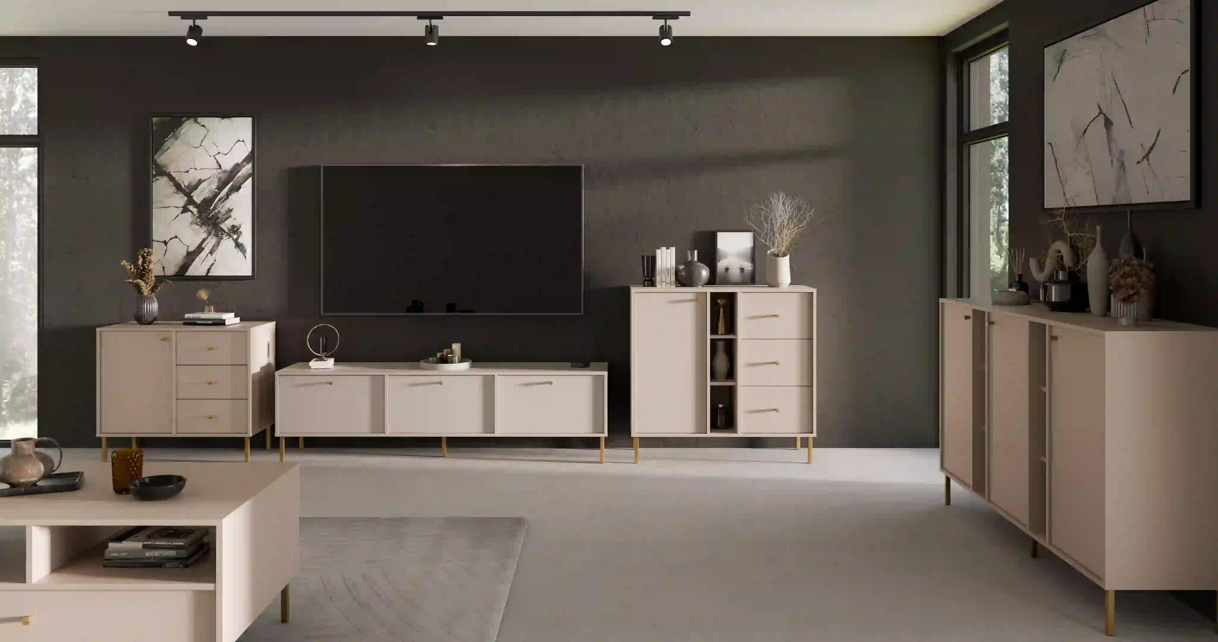 Komoda so zásuvkami Sakai 1F 3S T824 Béžová