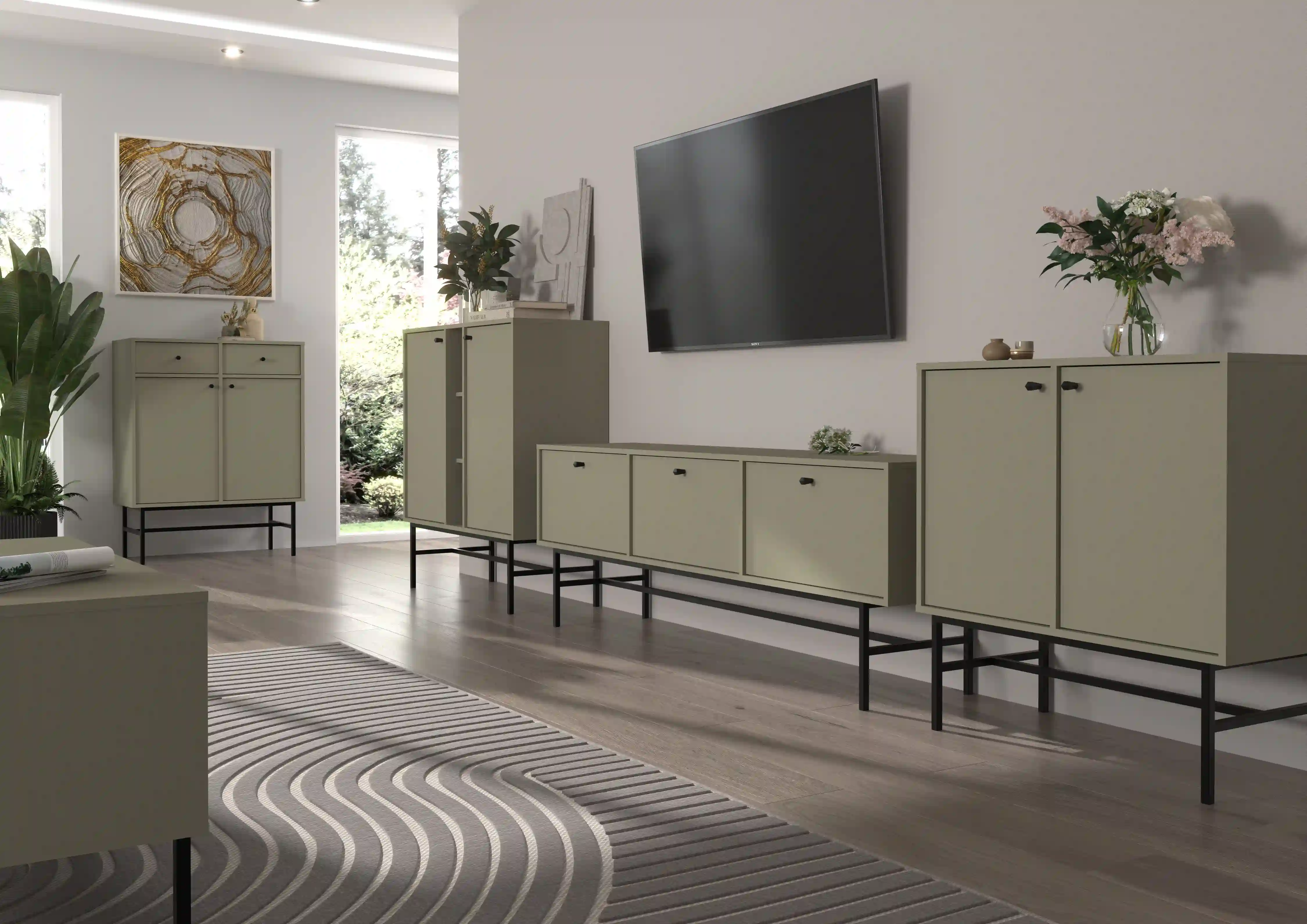 Komoda dwudrzwiowa do salonu Sakai 2F T822 Eukaliptus