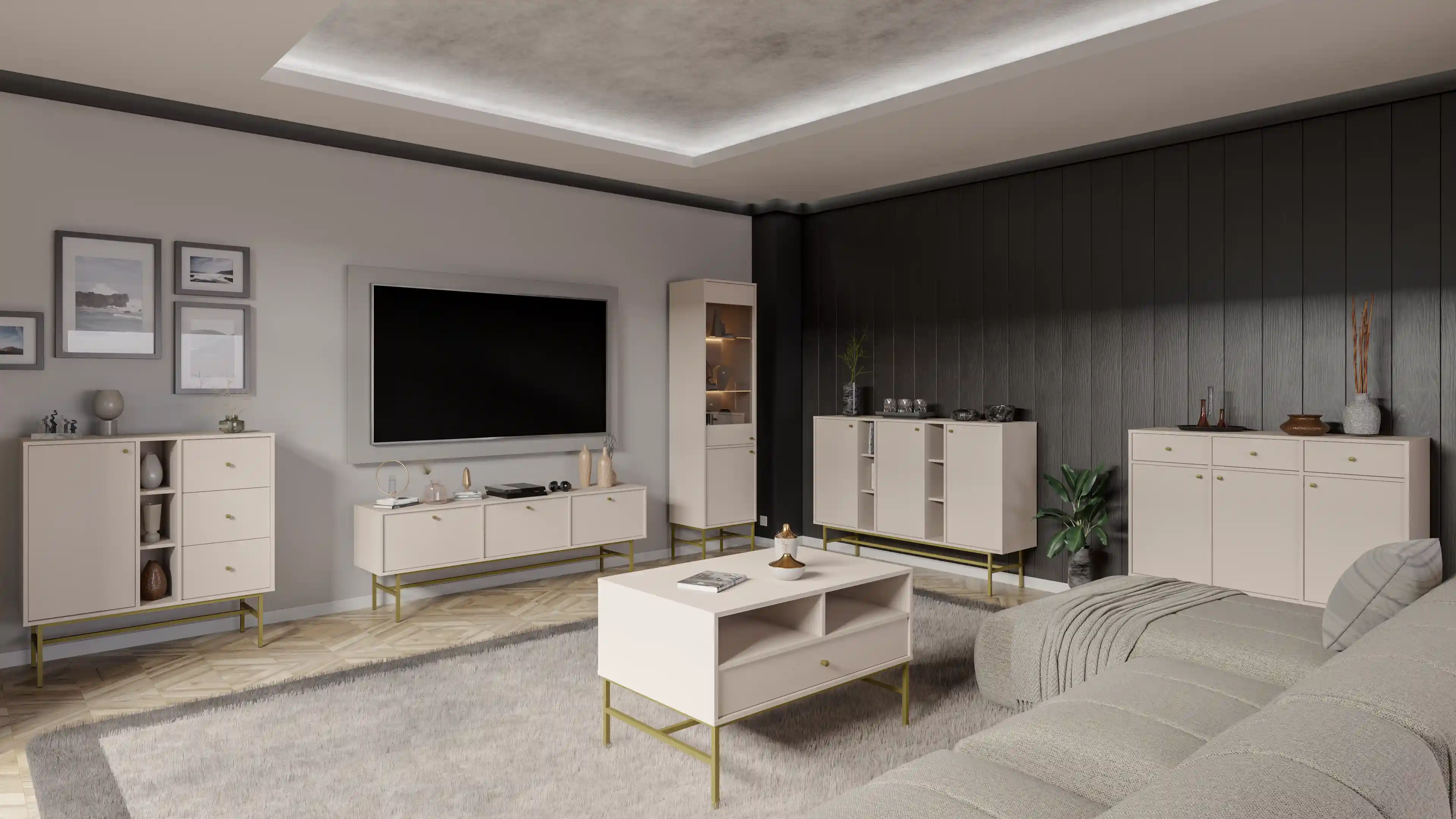 Komoda so siedmimi policami Sakai 3-3F T823 Béžová