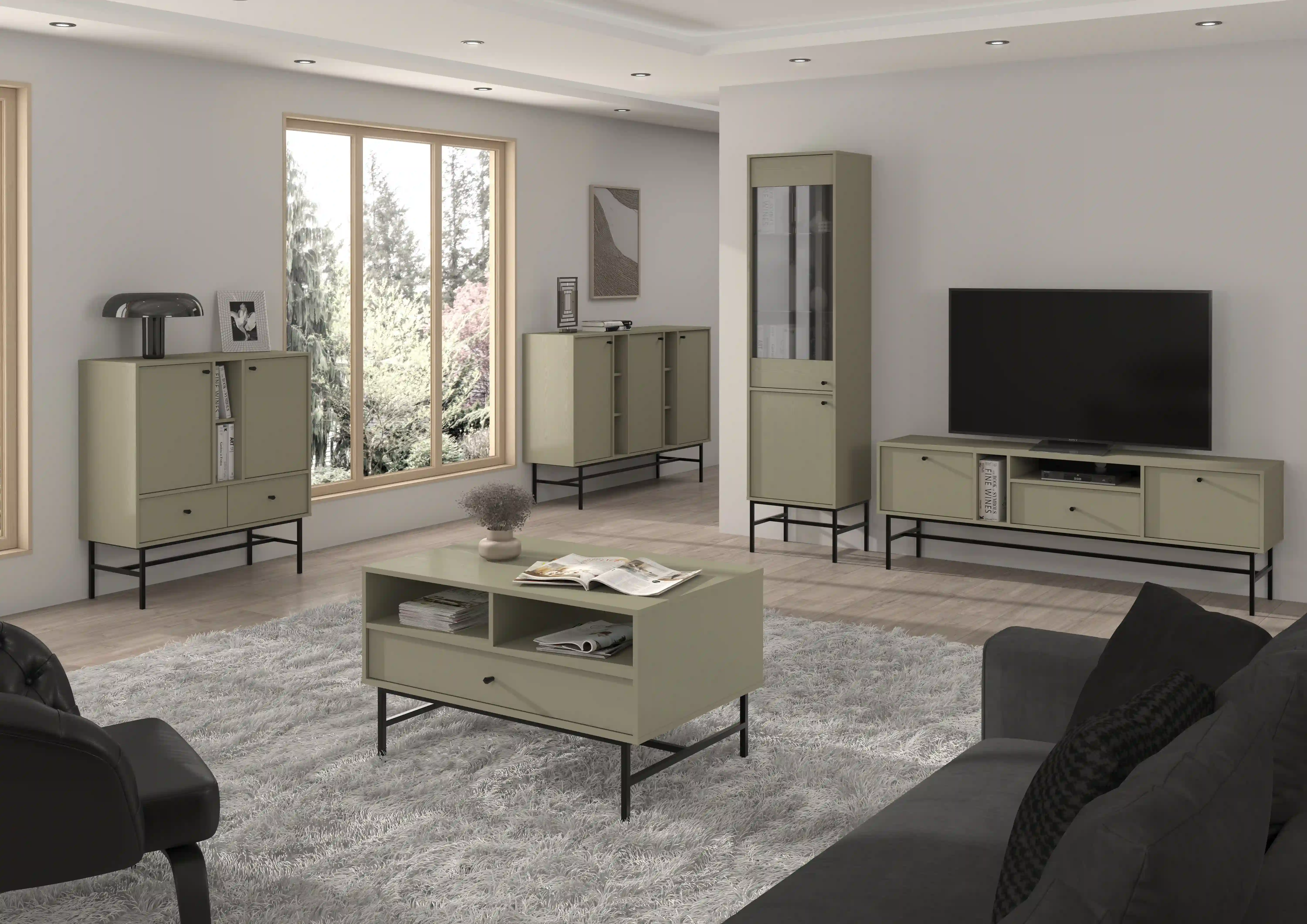 Komoda trzydrzwiowa do salonu Sakai 3F T823 Eukaliptus