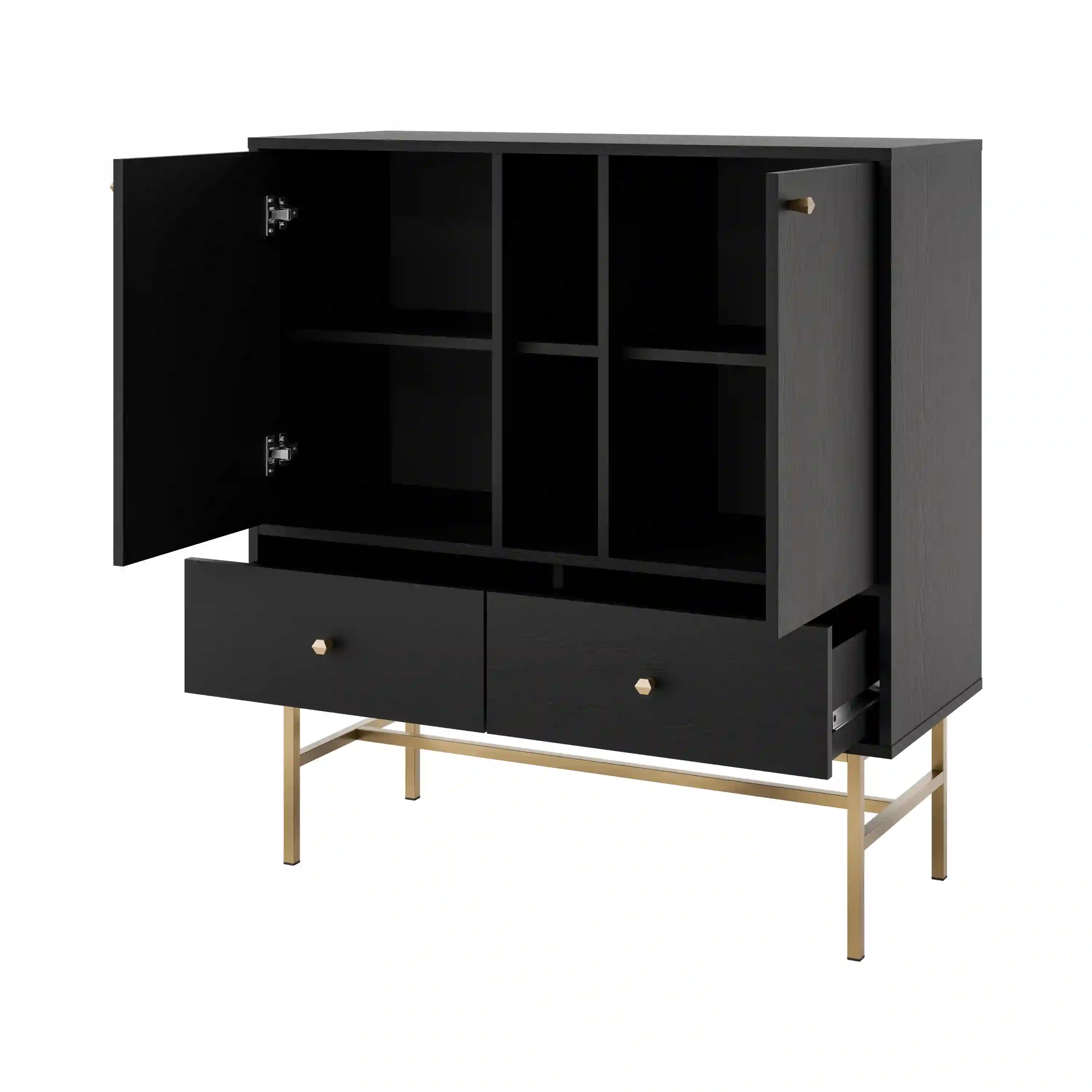 Komoda so zásuvkami Sakai 2F 2S T825 čierna