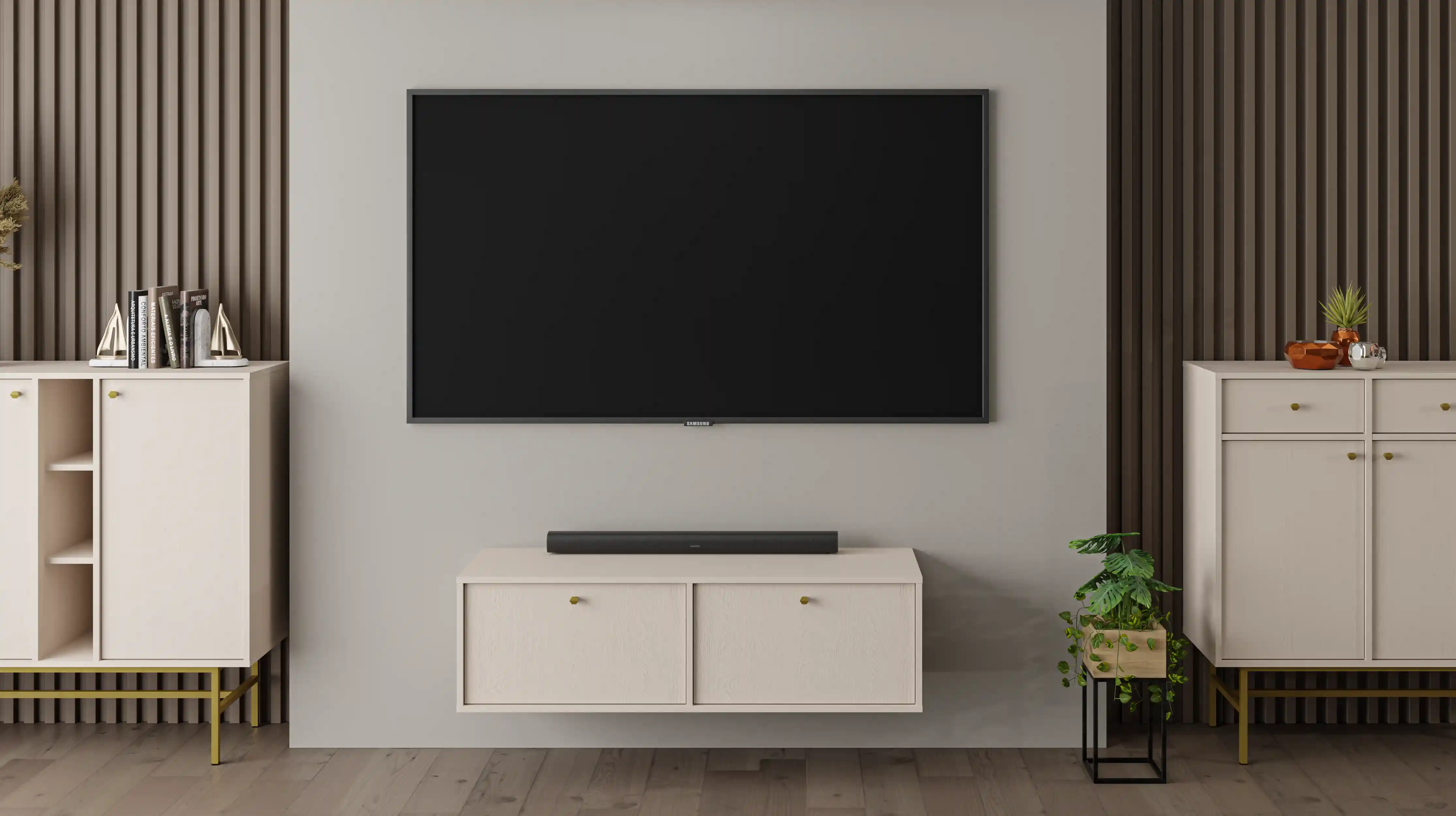 Závesná TV-komoda Sakai 2K T302 Béžová