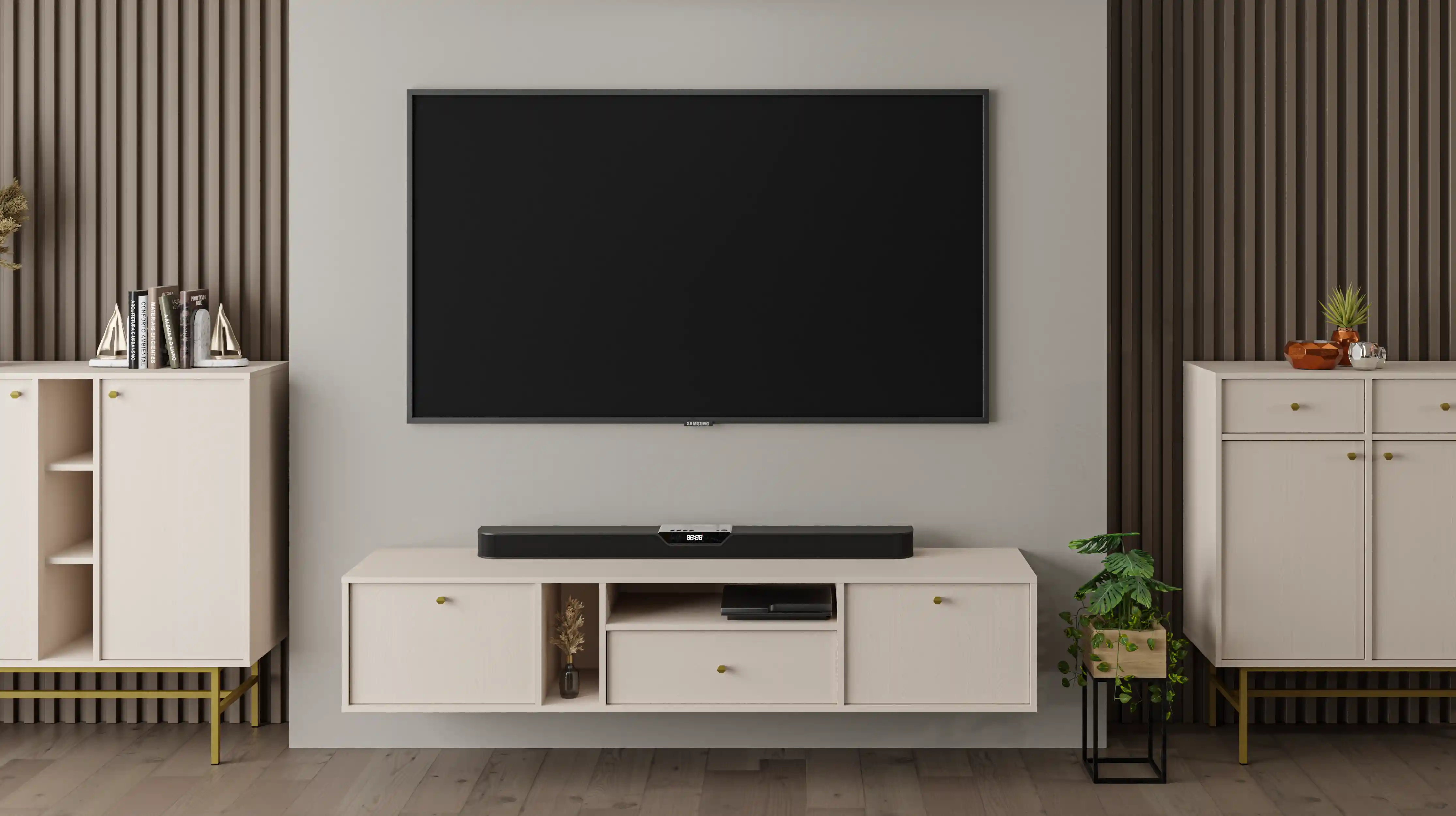 Závesná TV-komoda Sakai 2K 1S T313 Béžová