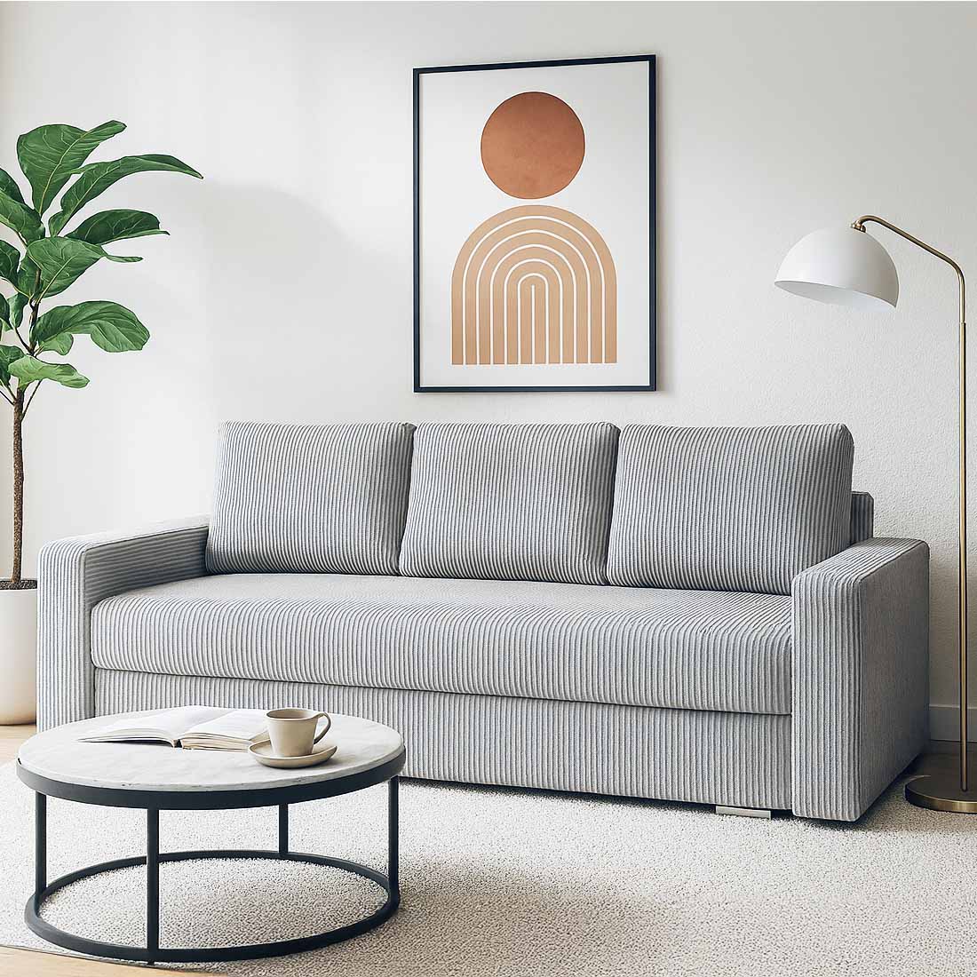 Rozkladacia sedačka s funkciou spania SILVER 3 štruks šedá