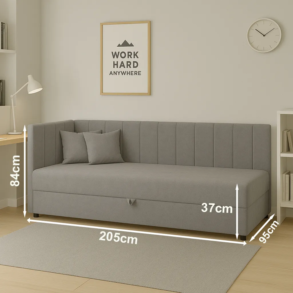 Jednolôžková posteľ s úložným priestorom Sofaro 90x200 Horčicová