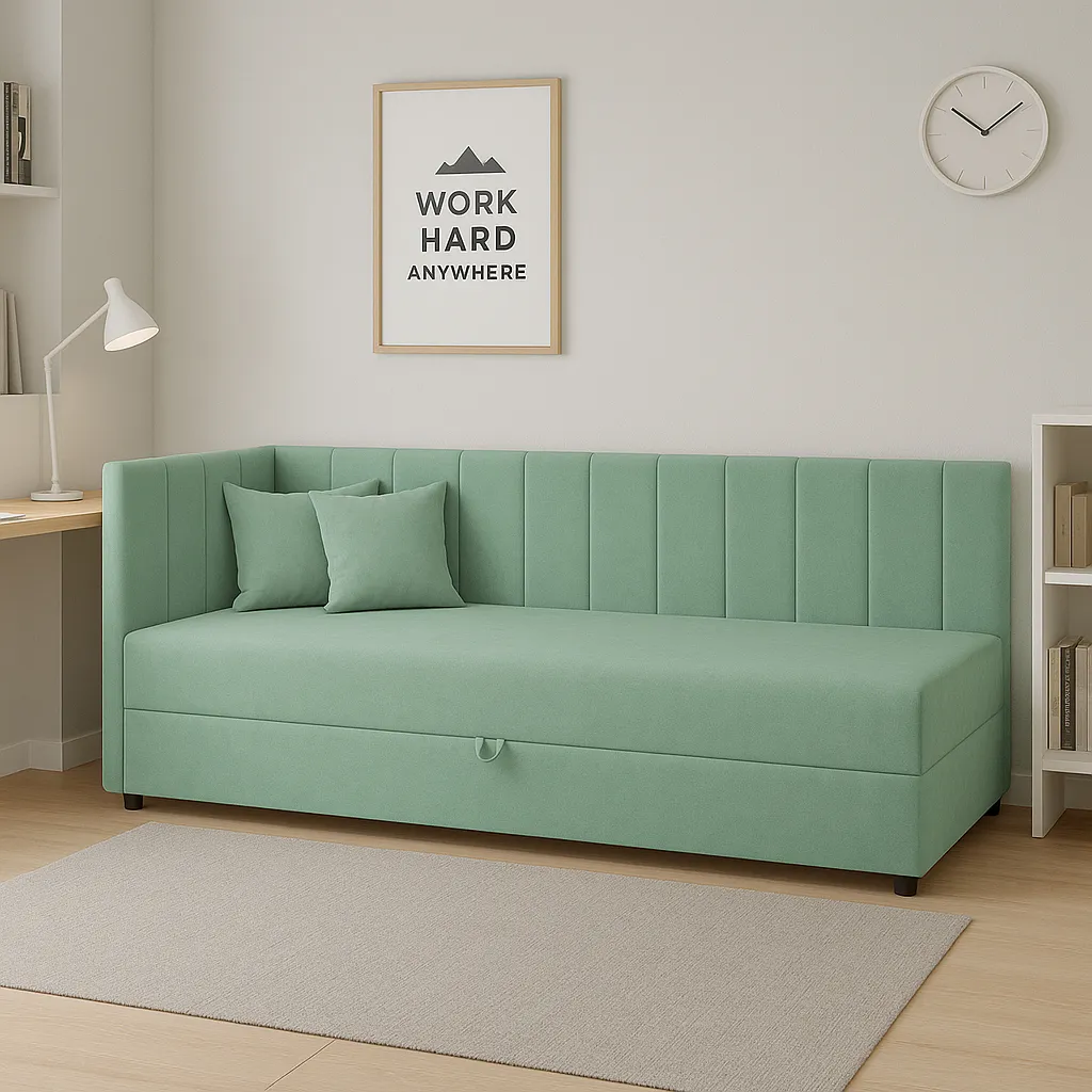 Jednolôžková posteľ s úložným priestorom Sofaro Plus 90x200 Mätová