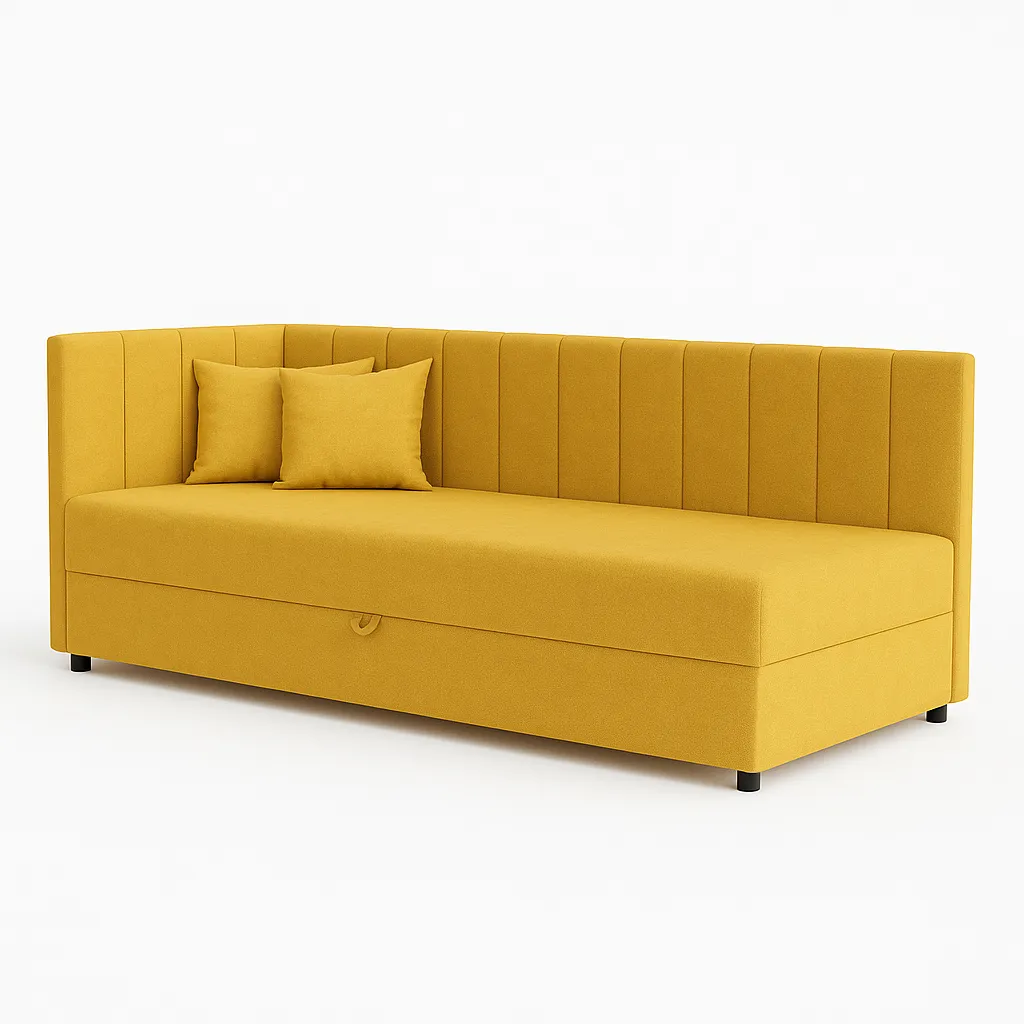 Jednolôžková posteľ s úložným priestorom Sofaro 80x200 Horčicová