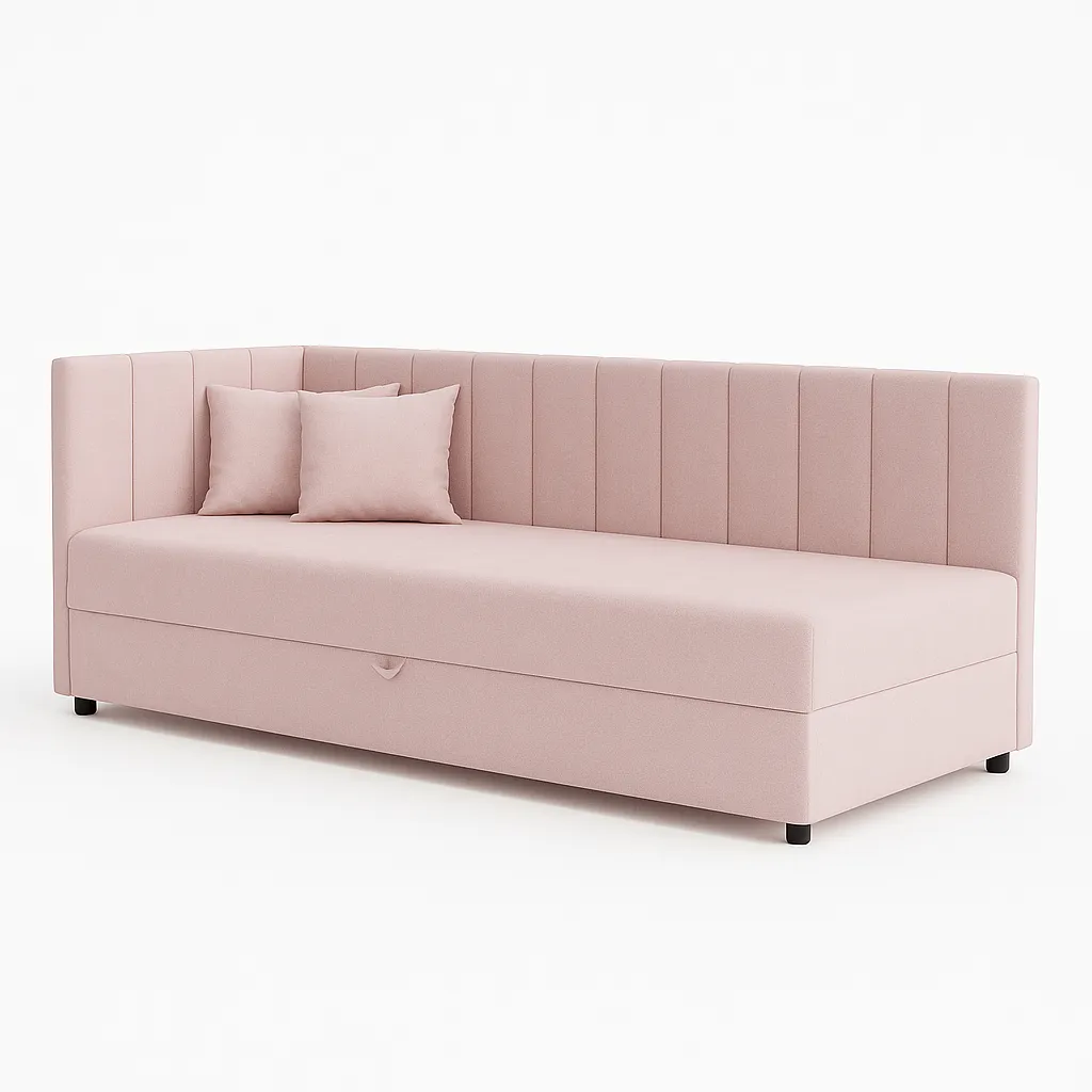 Jednolôžková posteľ s úložným priestorom Sofaro Plus 90x200 Ružová