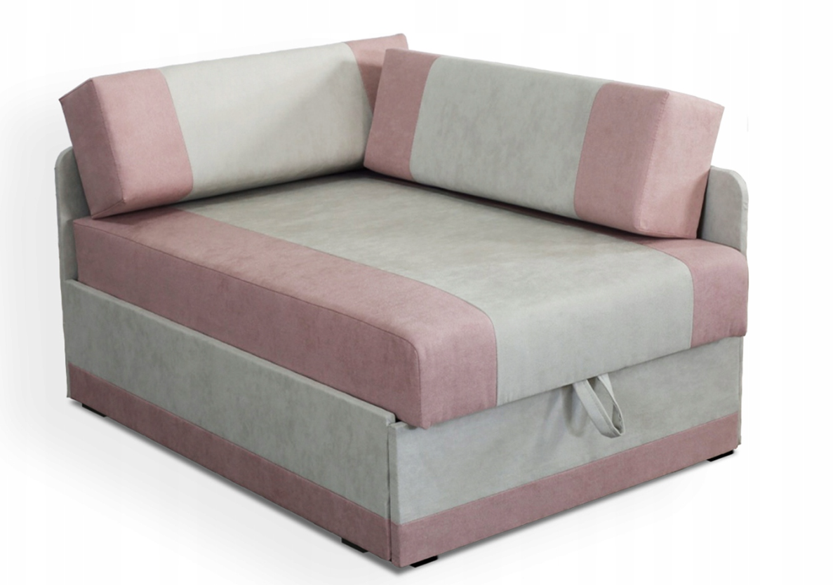 Rozkladacia rohová pohovka s funkciou spania pre jednu osobu Vaxer Ružovo/Sivá
