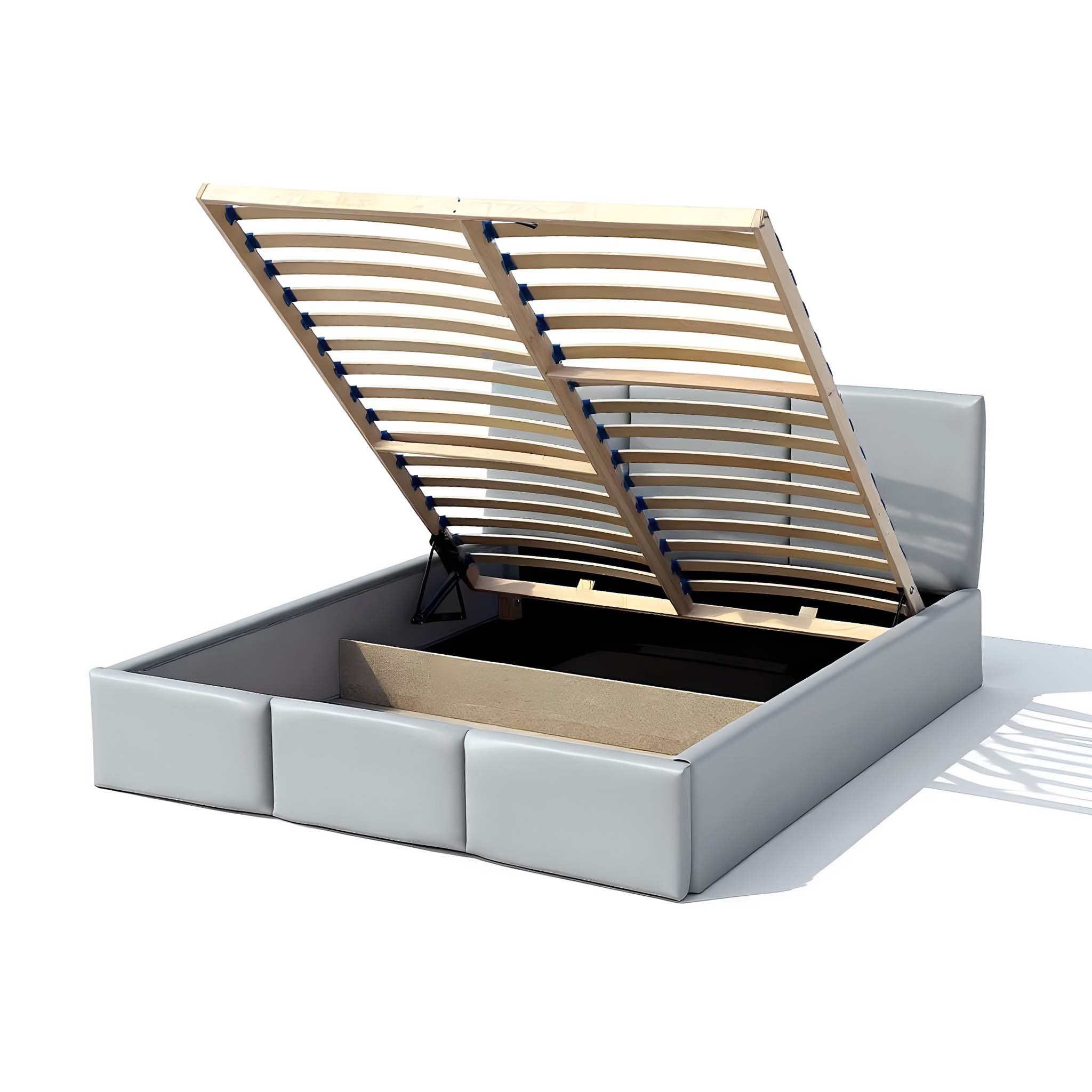 Posteľ VELORA 140x200 ekokoža biela s hlbokým úložným priestorom