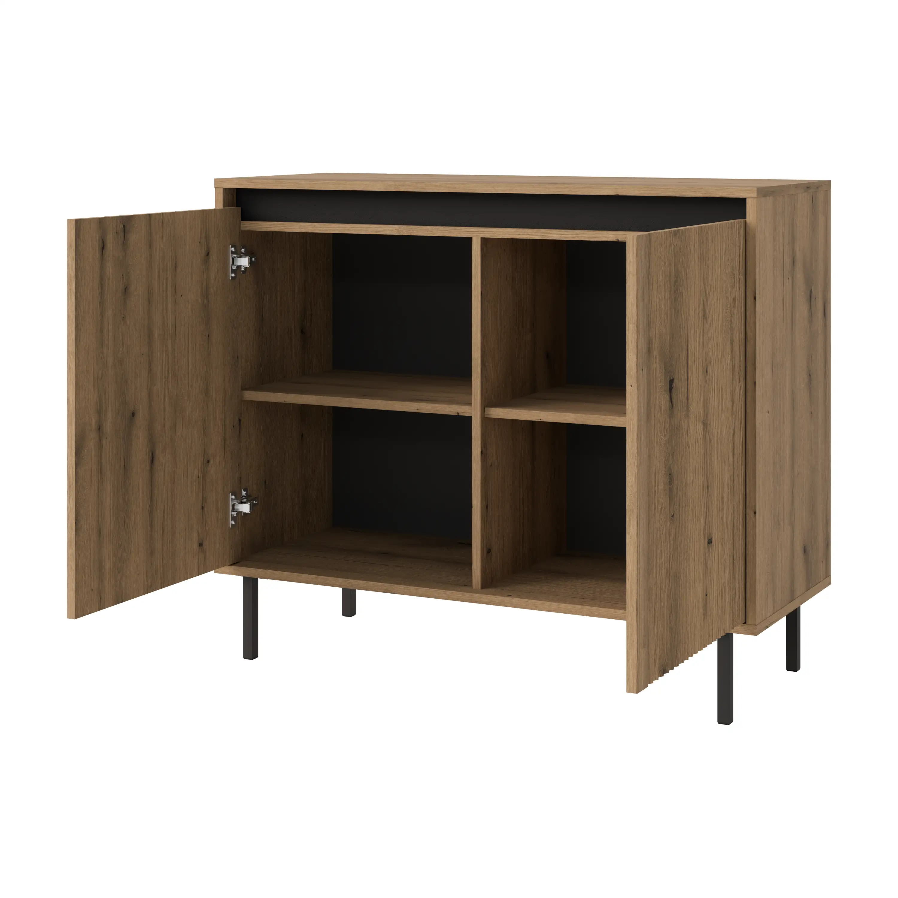 Komoda s ryhovaným čelom Yukashi 2F T812 dub evoke