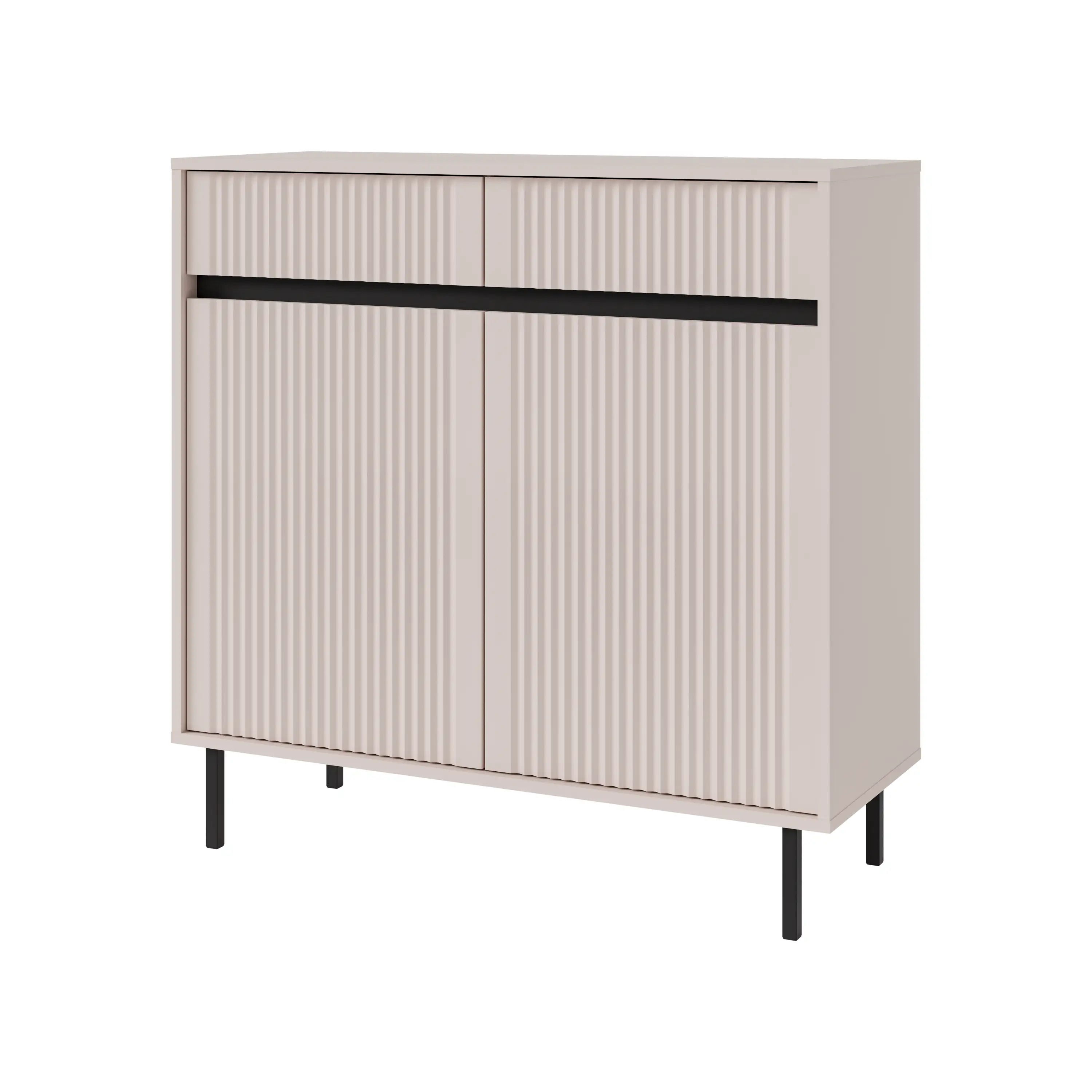 Komoda s ryhovaným čelom Yukashi 2F2S T822 béžová