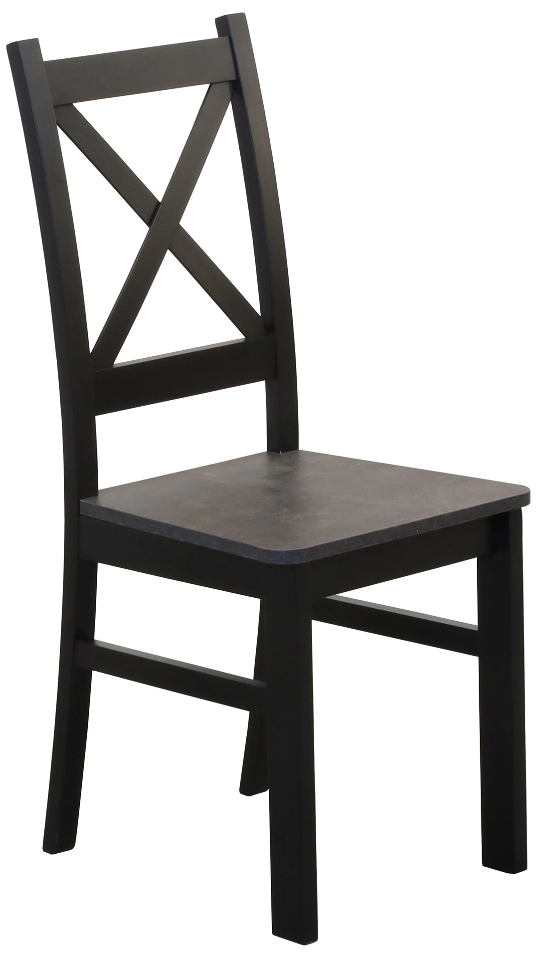 Sada 2x drevených stoličiek s krížovou konštrukciou čierna/betón