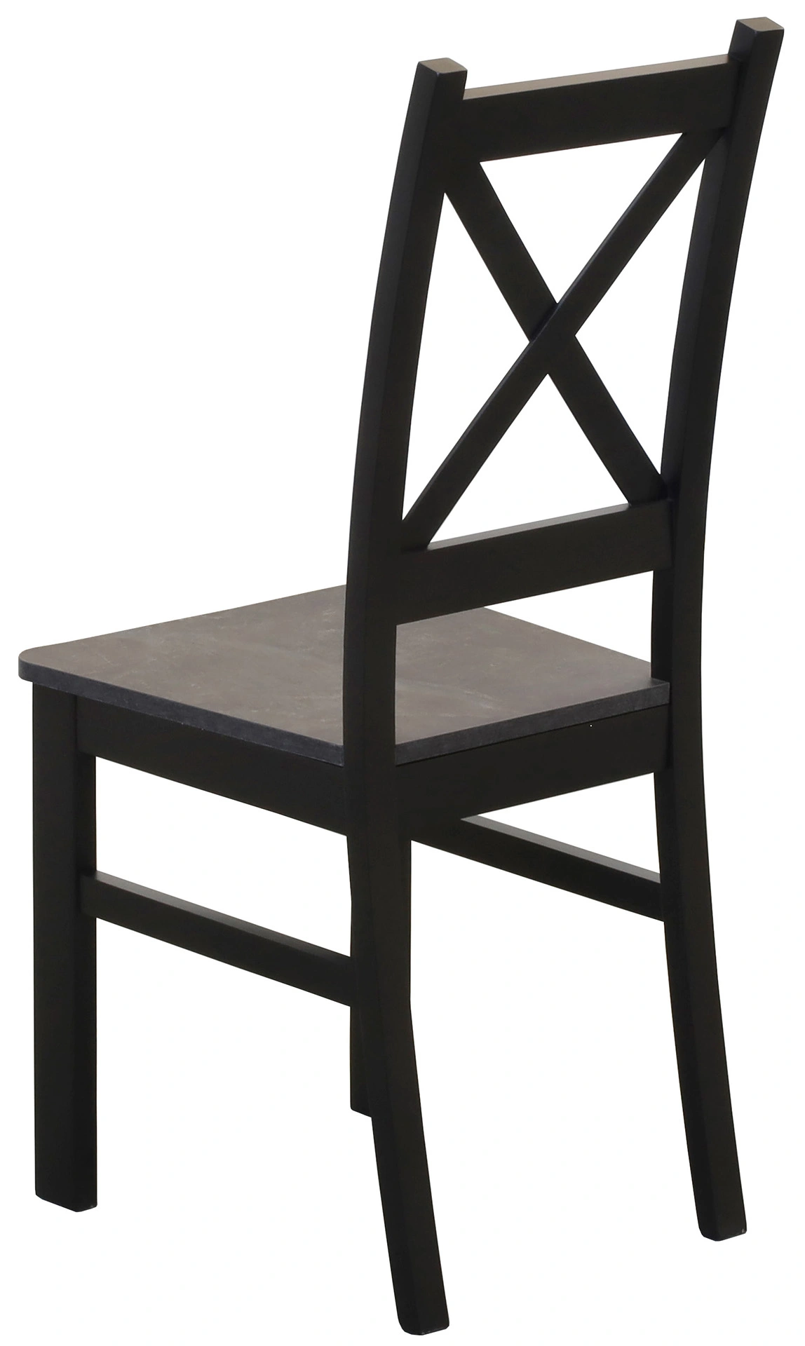 Sada 2x drevených stoličiek s krížovou konštrukciou čierna/betón