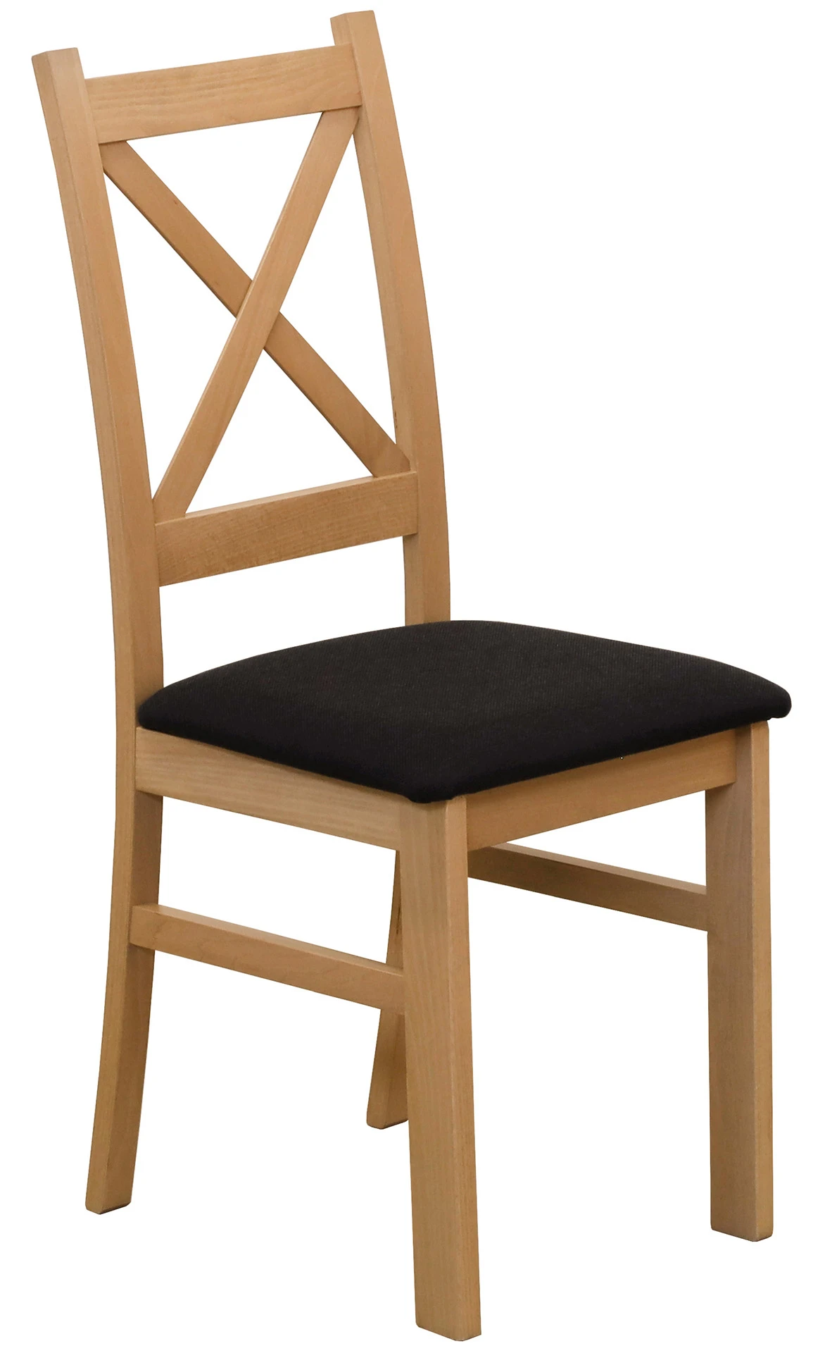 Sada 4x čalúnených krížových stoličiek do jedálne dub Artisan/čierna