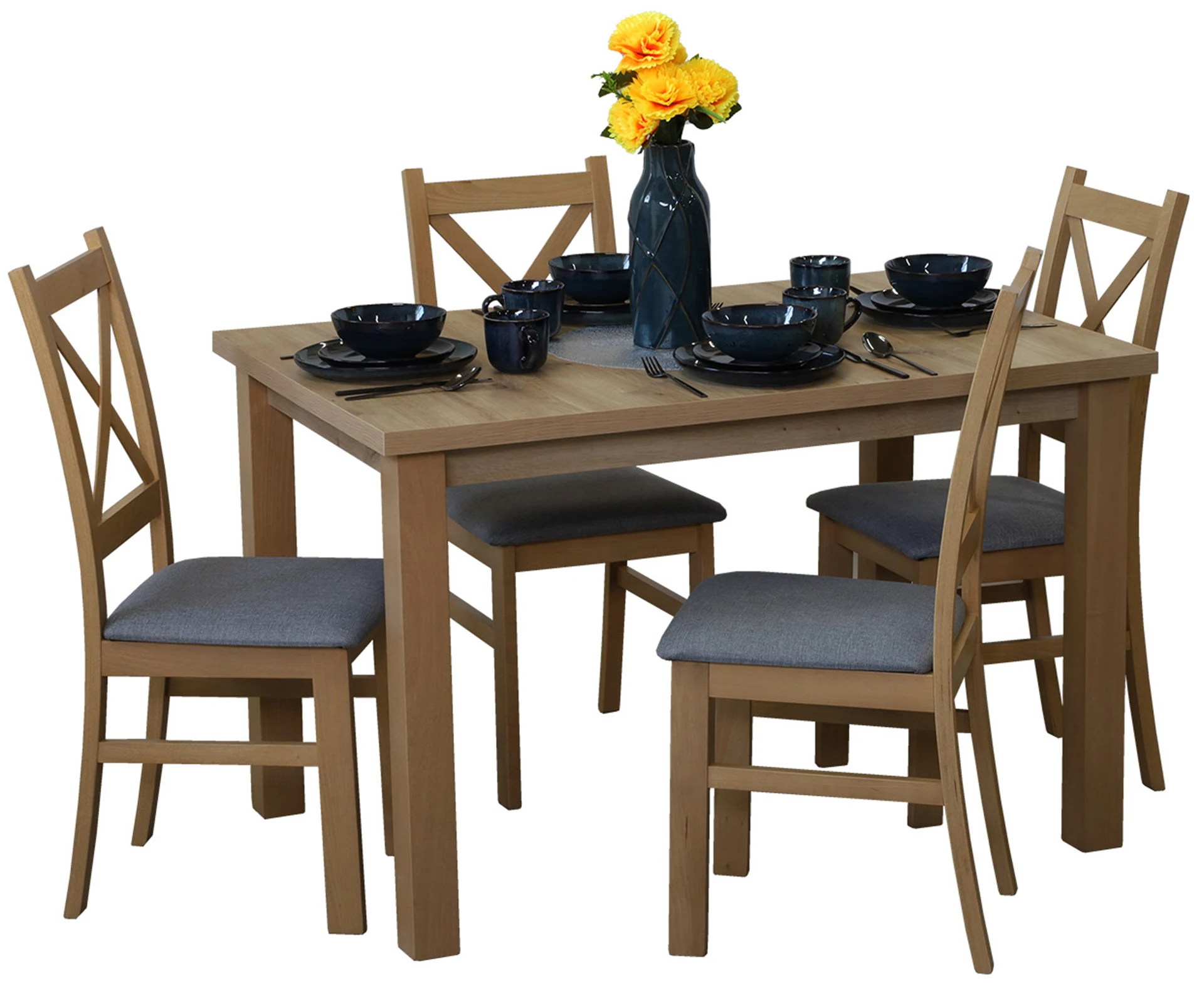Jedálenský set 120x80 so 4 stoličkami M008-4 Dub Artisan