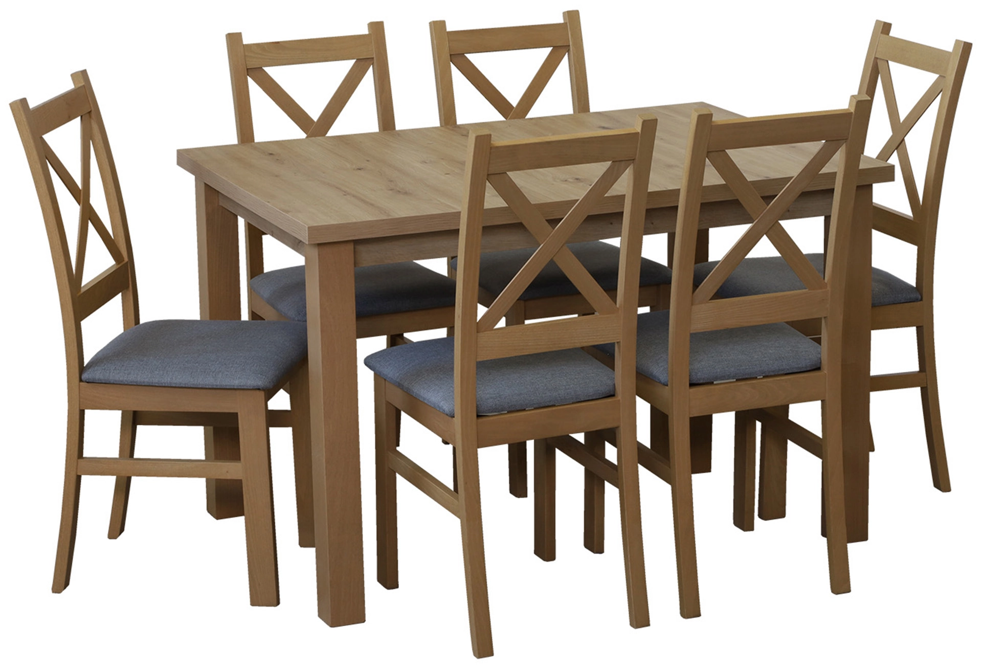 Jedálenský set 120x80 so 6 stoličkami M008-6 Dub Artisan