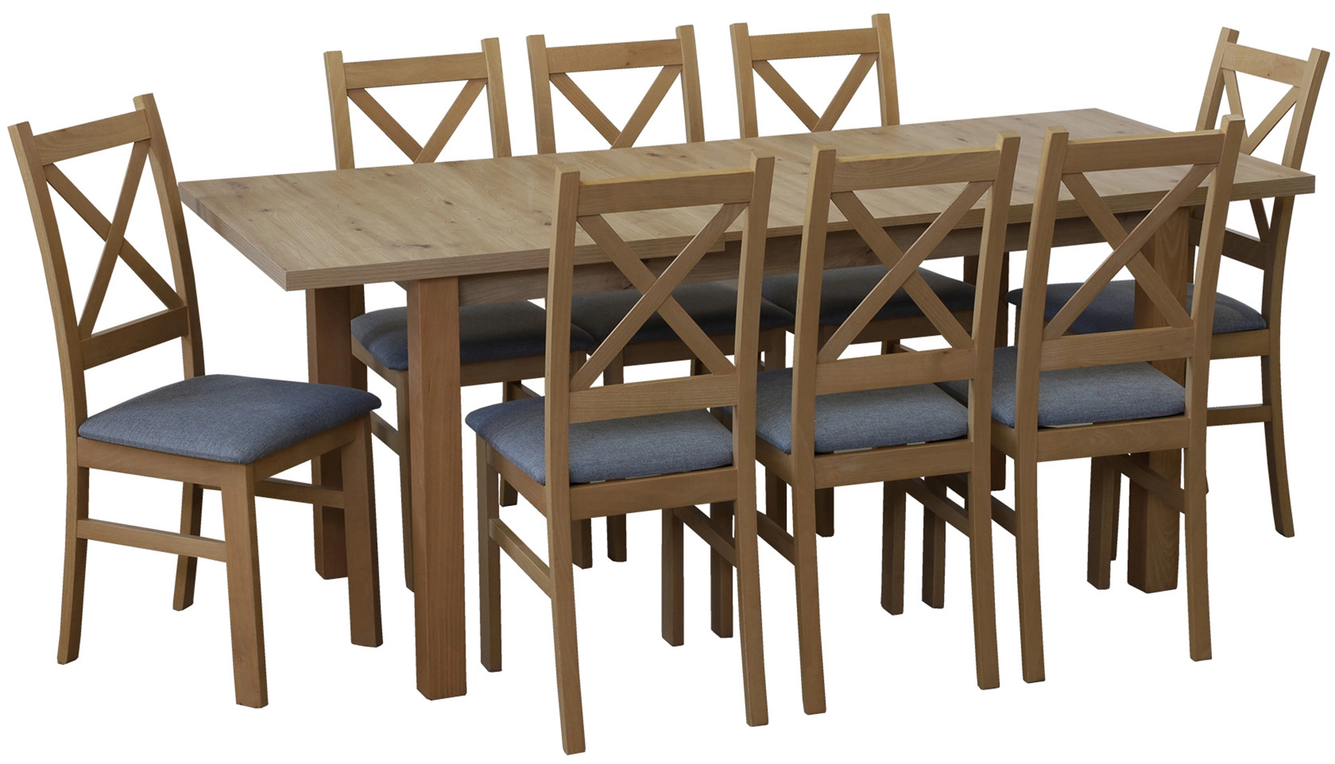 Jedálenský set 150/190x80 so 4 stoličkami M009-4 Dub Artisan