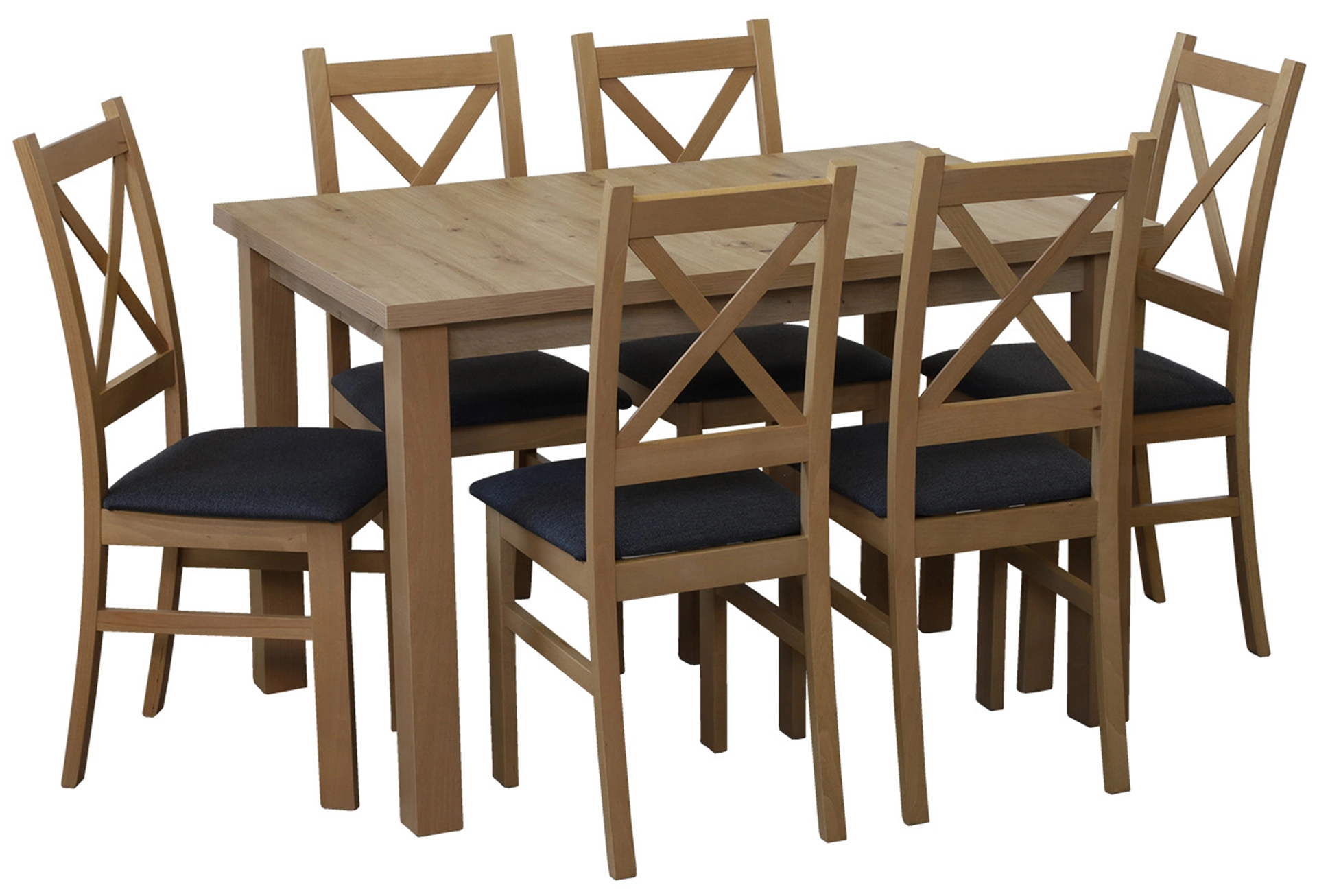 Súprava stola 120x80 so 6 stoličkami M011-6 dub Artisan