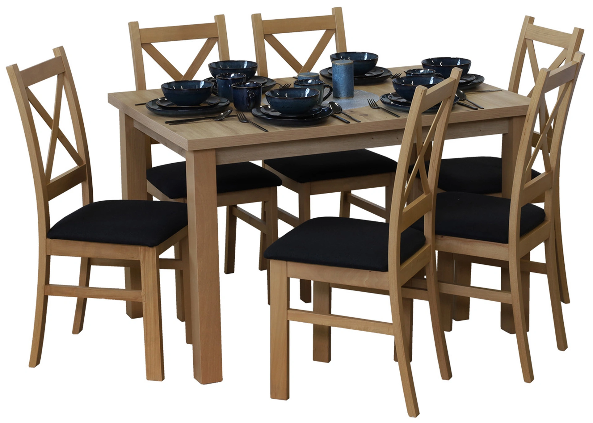 Súprava 120x80 so 6 stoličkami M017-6 dub Artisan