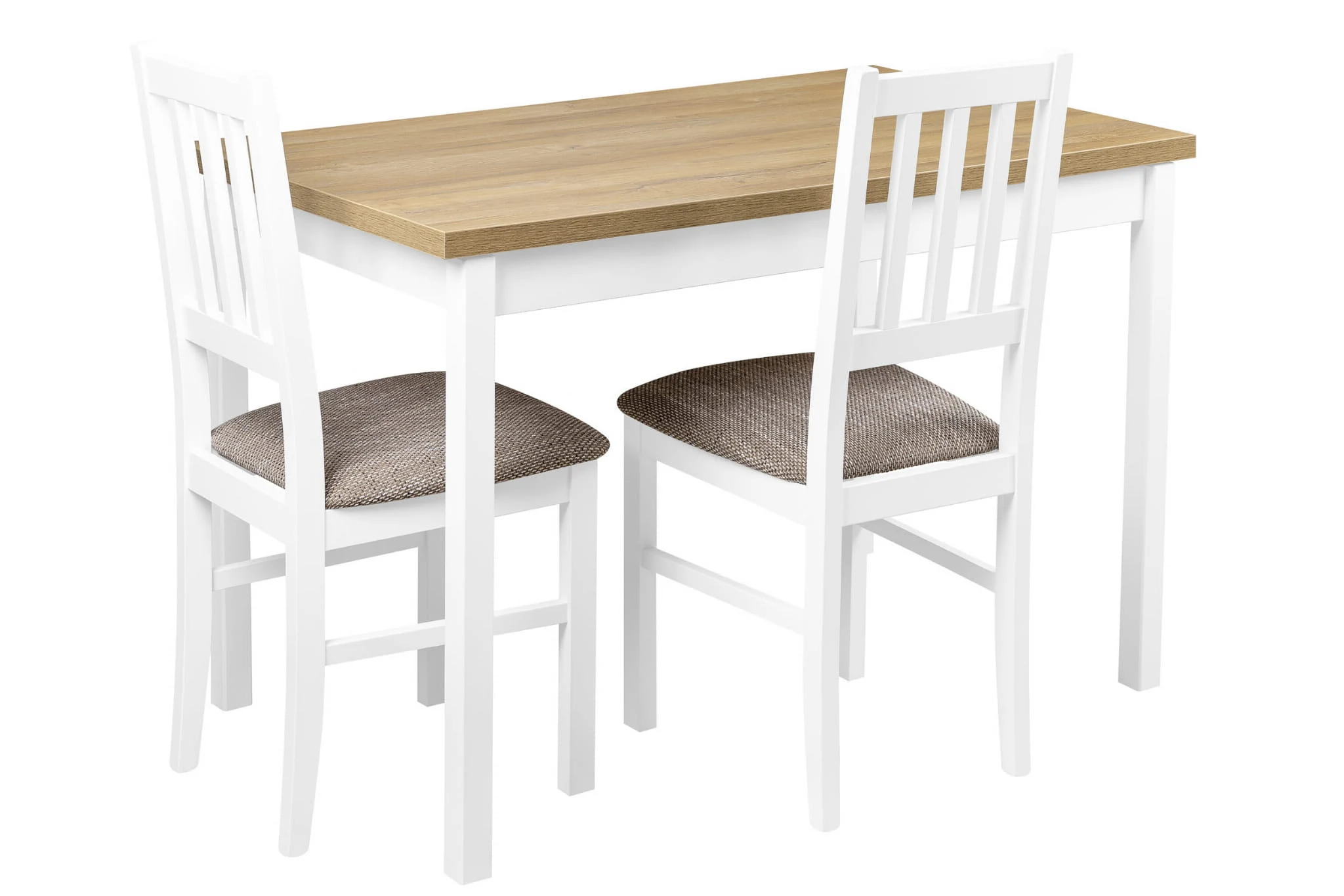 Sada 2x drevená stolička BOS04 Biela/Béžová