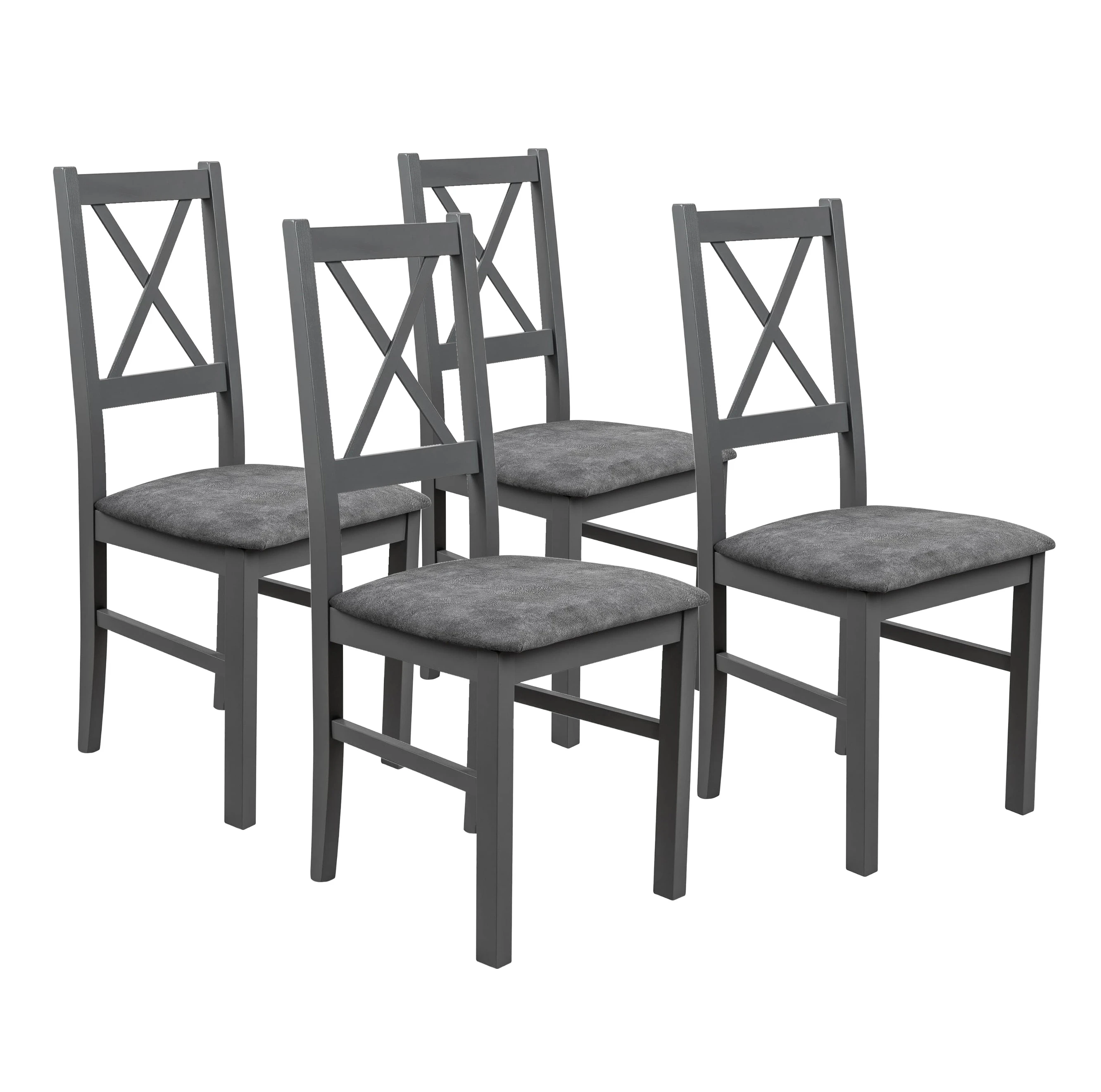 Sada 4x Drevená stolička NIL10 Grafitová