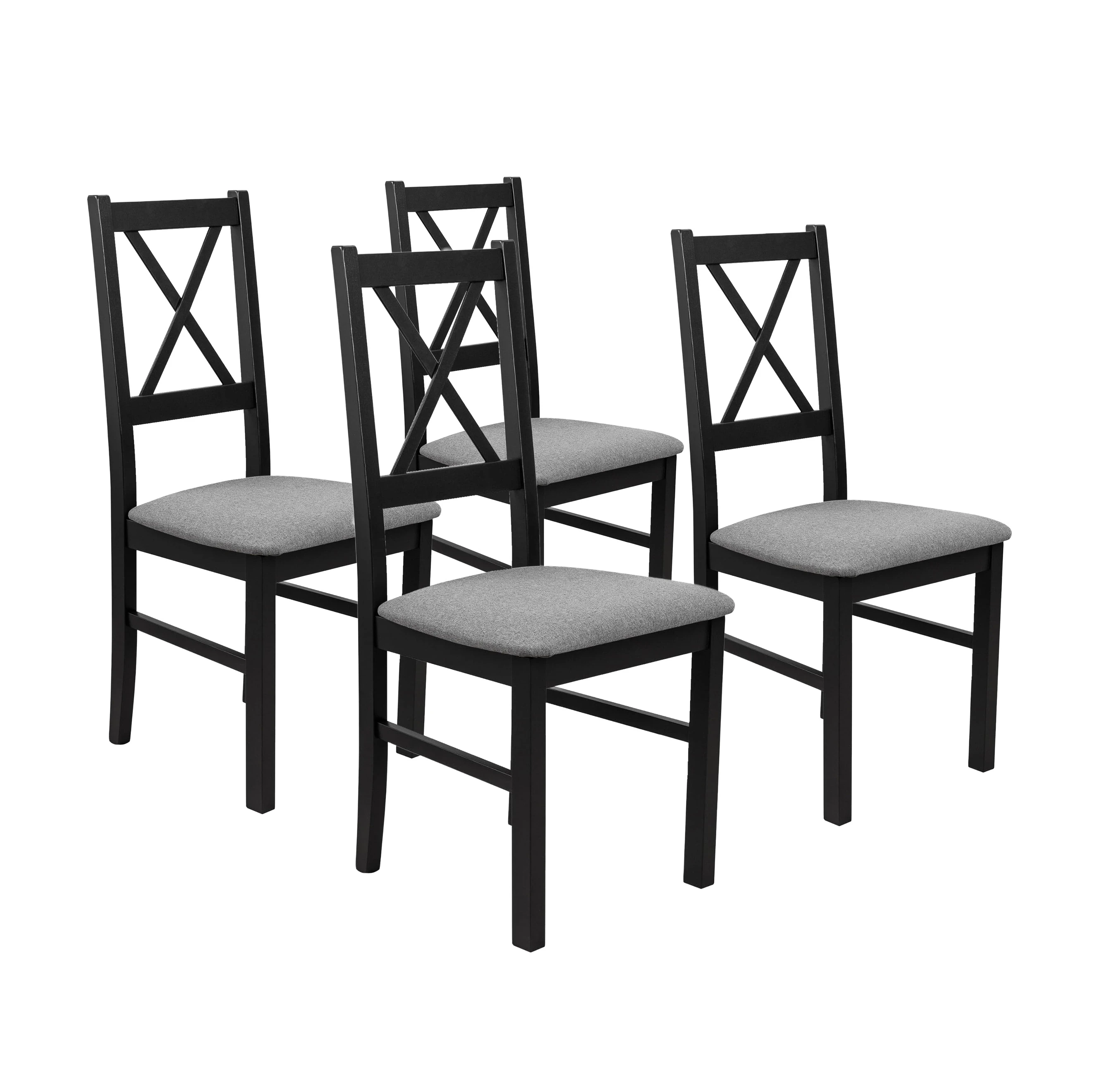 Sada 4x drevená stolička NIL10 Čierna