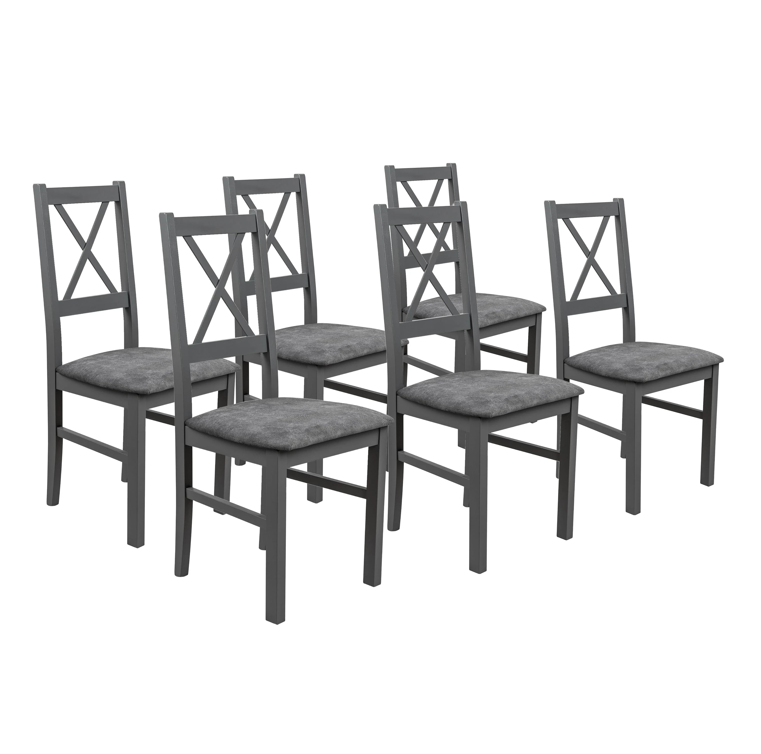 Sada 6x Drevená stolička NIL10 Grafitová
