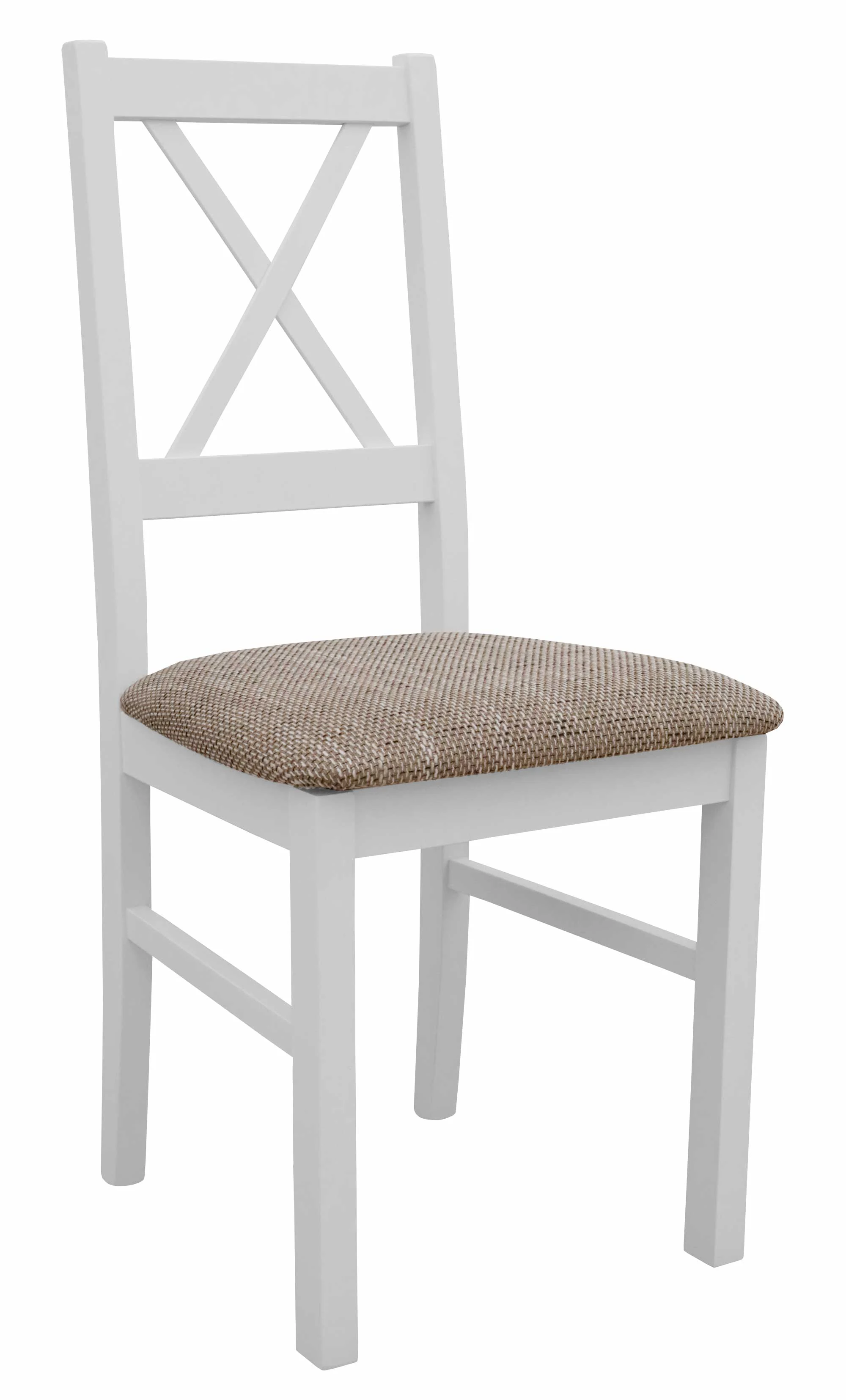 Sada 6x drevená stolička NIL10 Biela/Béžová